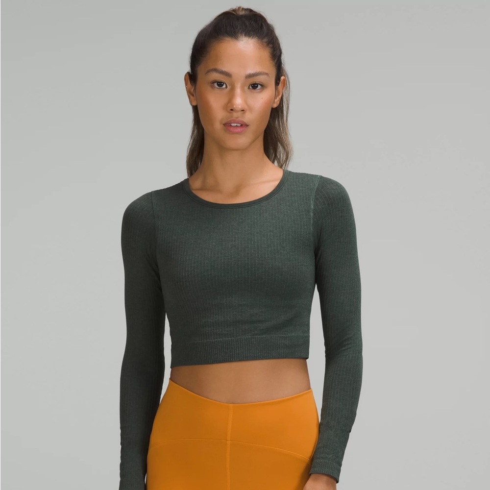 Lululemon Ebb to Street Long Sleeve Shirt 8 Smoked Spruce